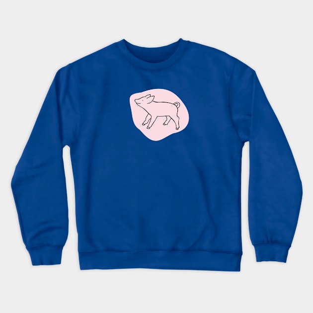 Pink piggy Crewneck Sweatshirt by Anne-Marie van Warmerdam